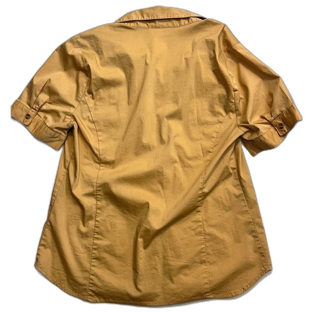 New York & Company Madison Shirt Tan Button-Up Short-Sleeve Women’s Size Medium - Picture 14 of 16